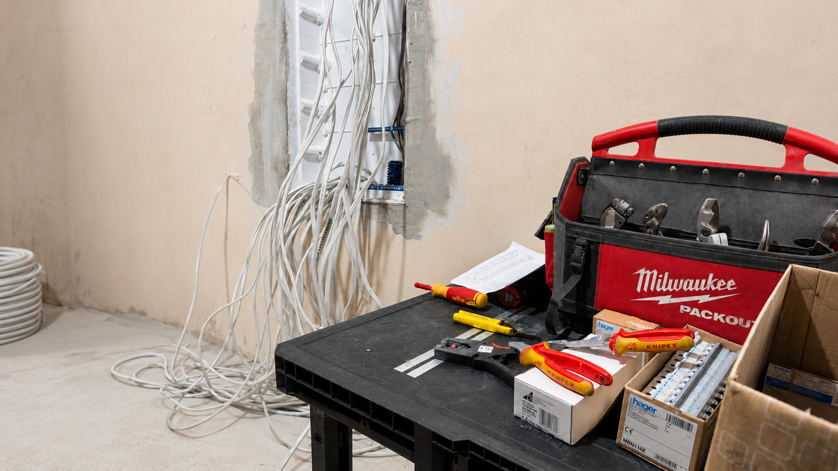 Realizacja instalacji elektrycznej w trakcie prac